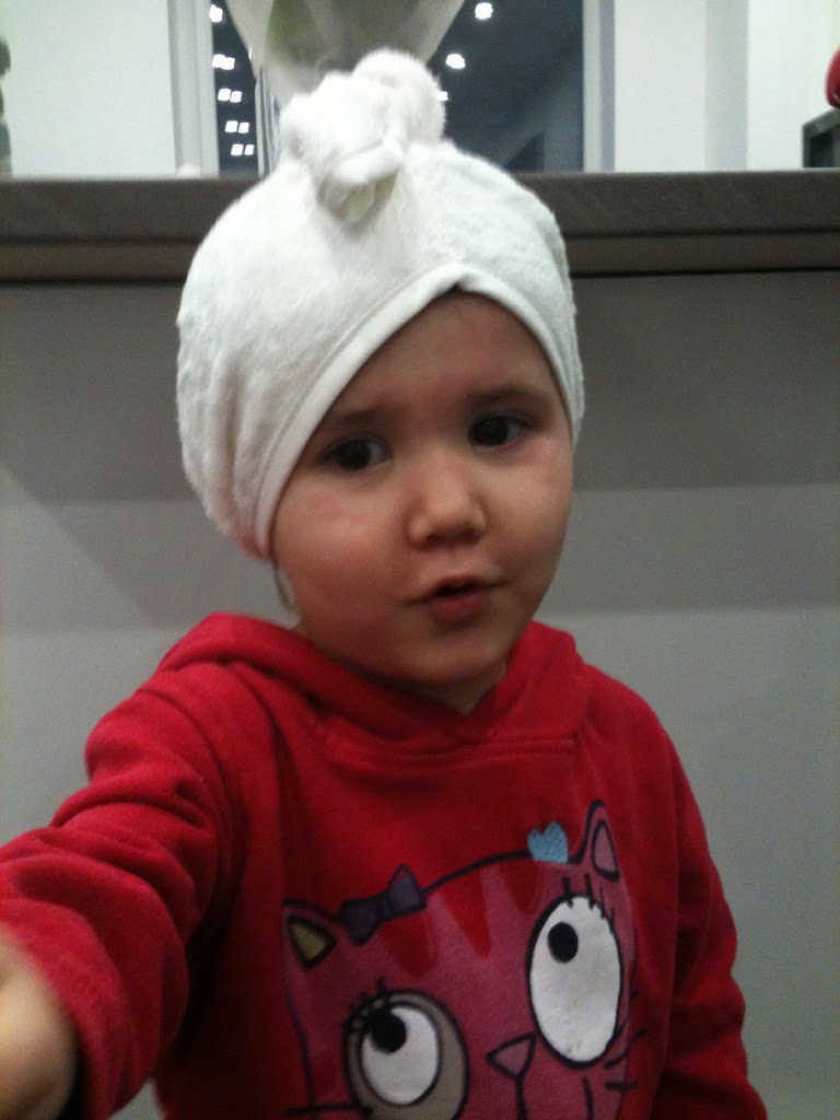 Big Sis in hair turban 