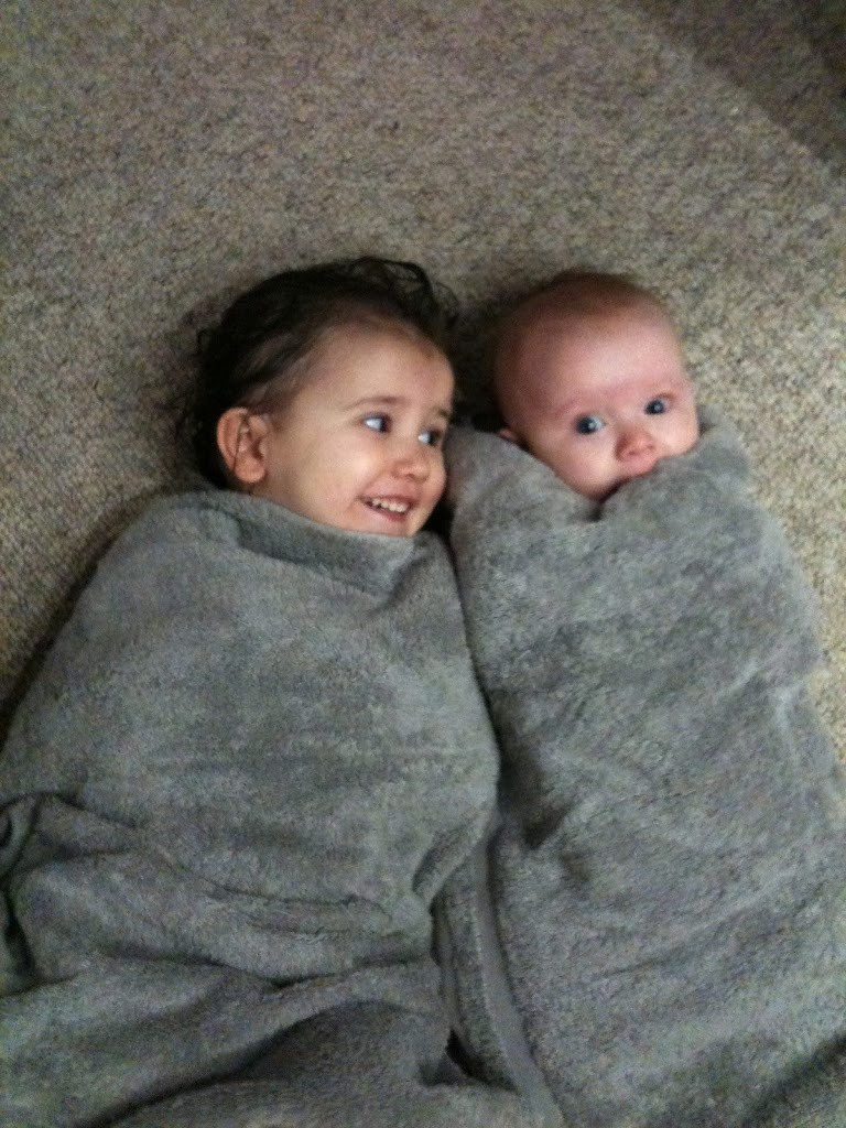 Favourite parts of parenthood - girls wrapped in towels