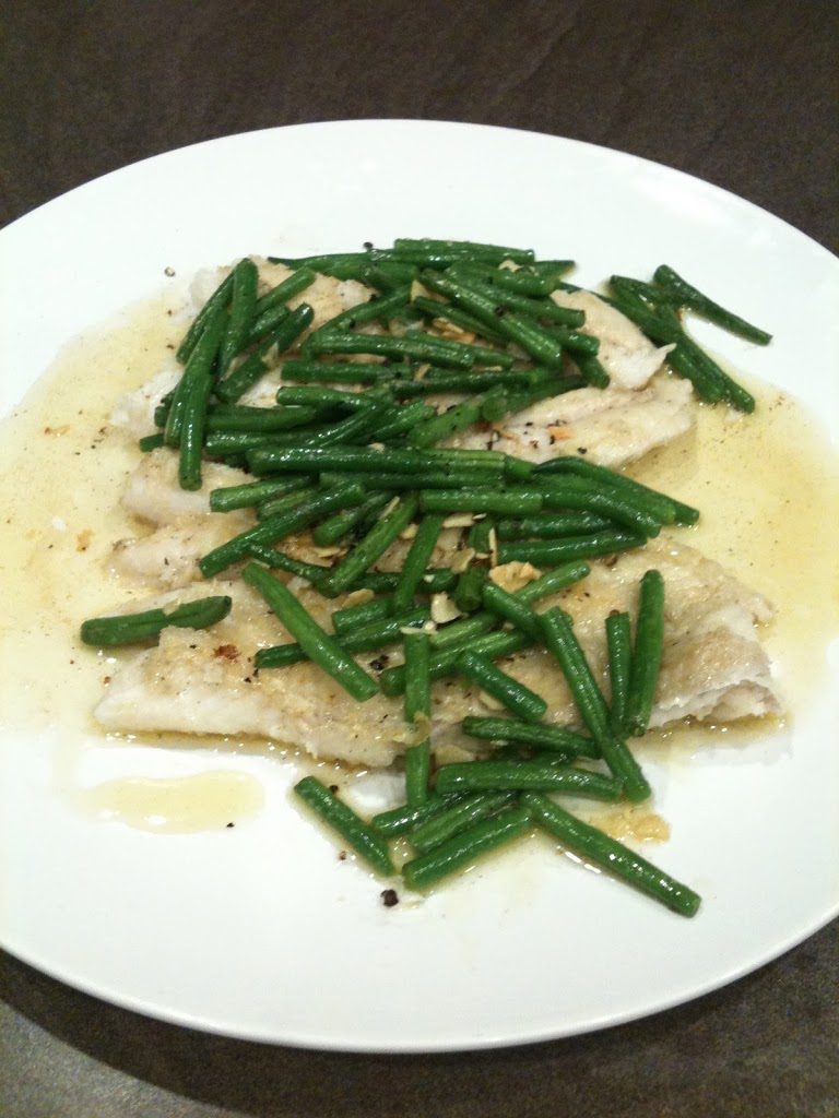 Haddock with beans and almonds