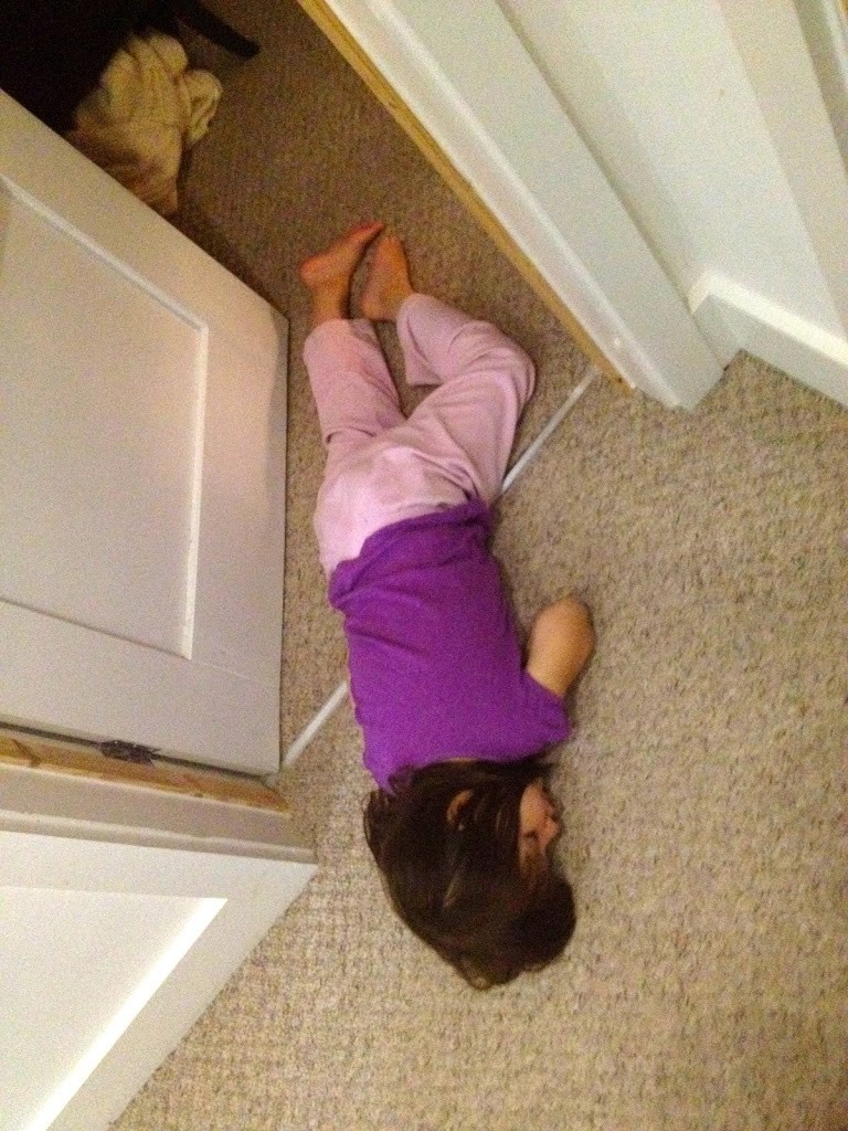 Big Sis asleep on floor