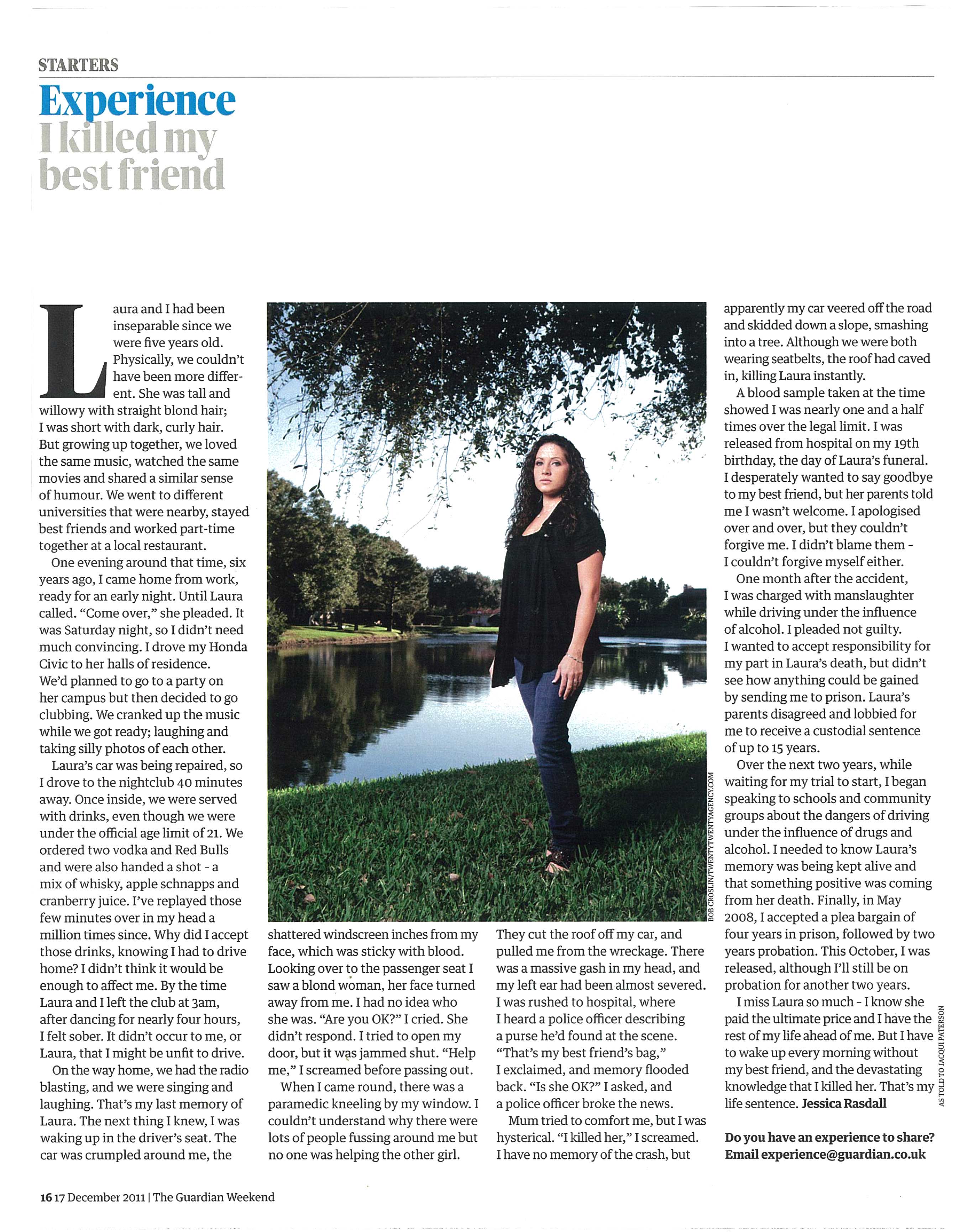 “Experience: I Killed My Best Friend” – Guardian magazine