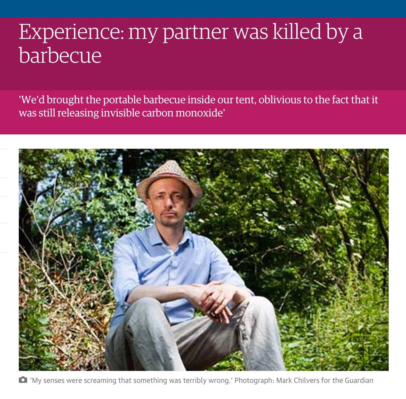 THE GUARDIAN, WEEKEND MAGAZINE: killed by a barbecue