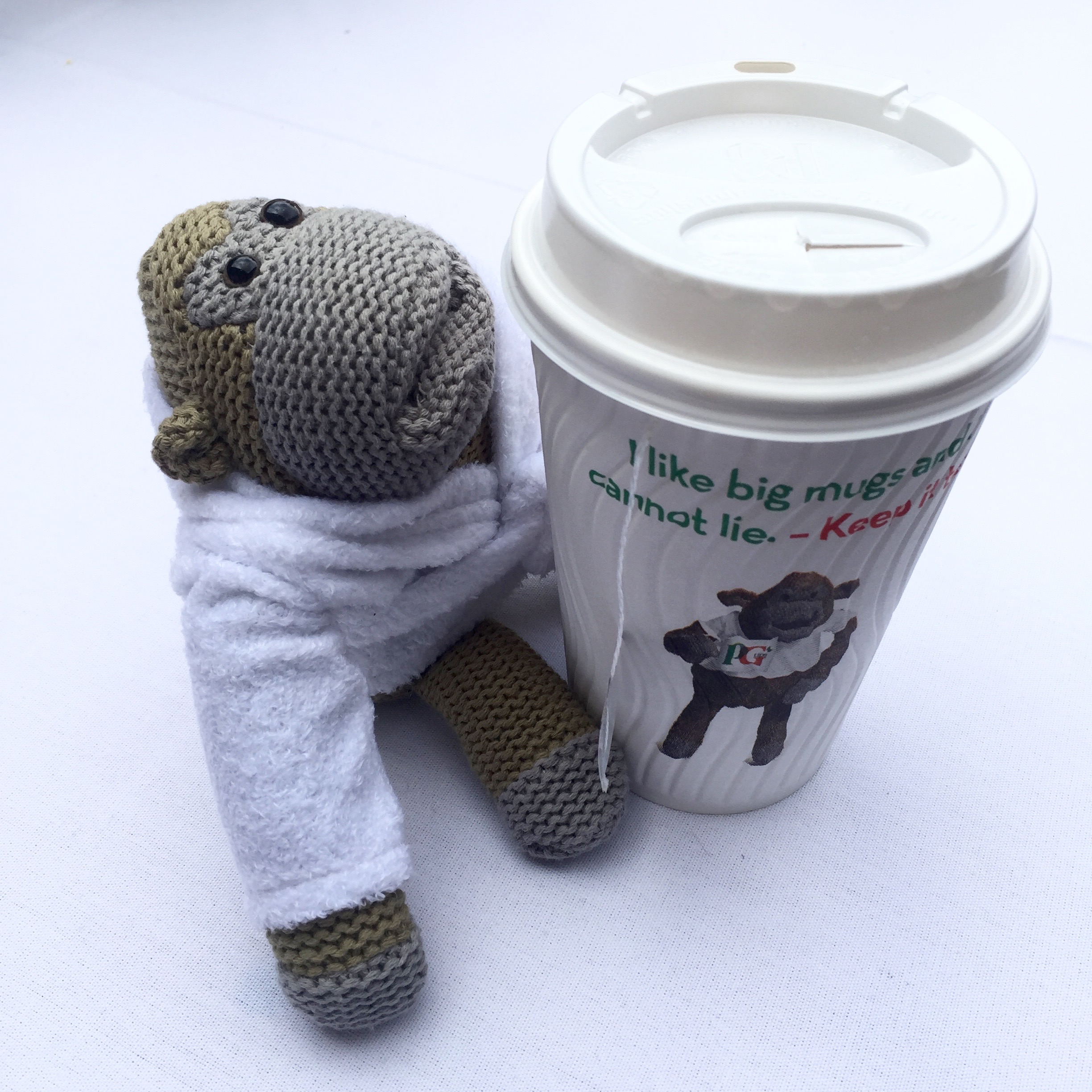 PG tips green tea monkey drinking tea