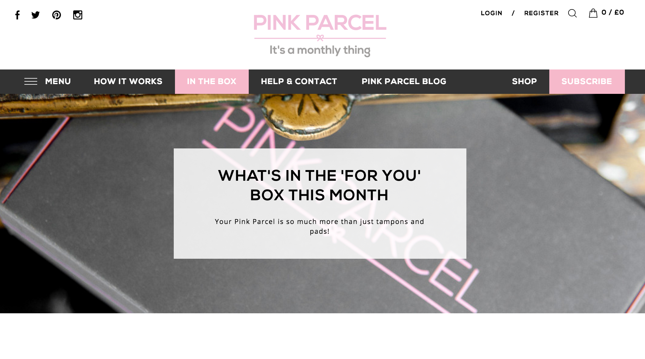 Subscription boxes Pink Parcel