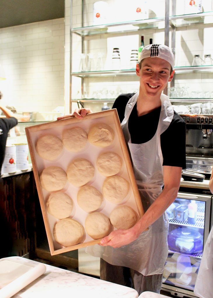 Dough balls handed out by chef