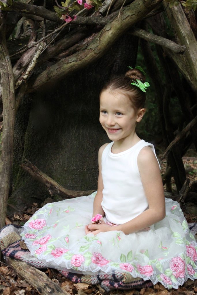 Monnalisa girls' party dresses smiling