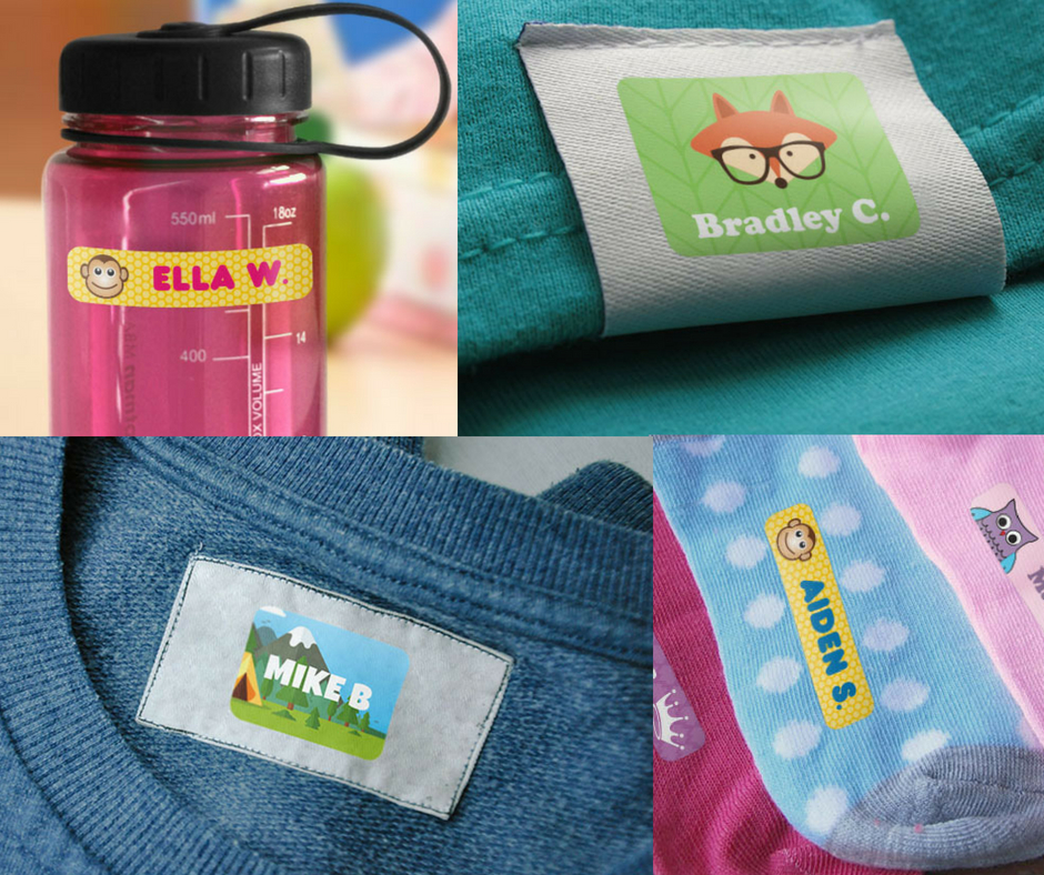 Personalised name labels - collage of labels
