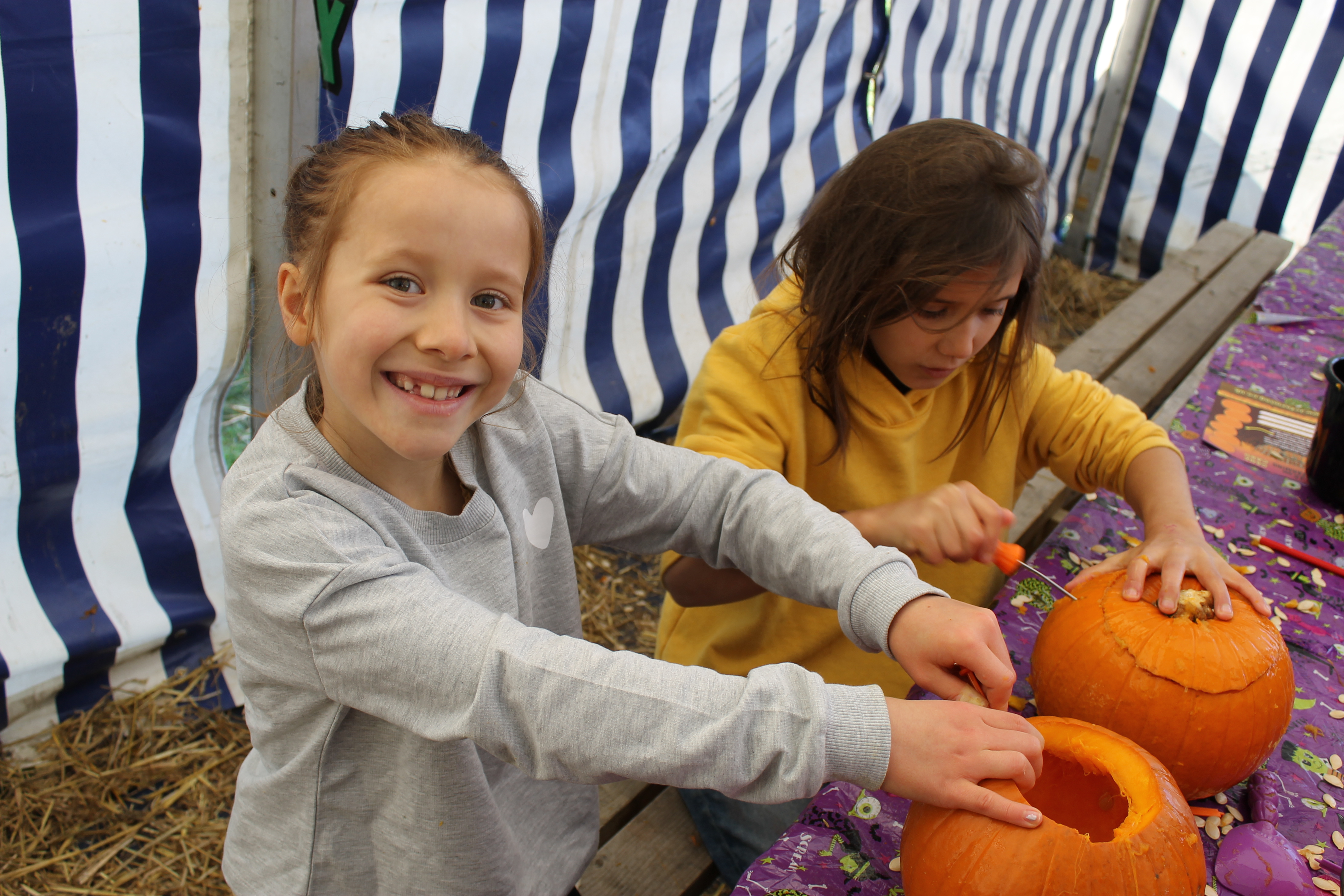 pumpkin carving lil sis carving