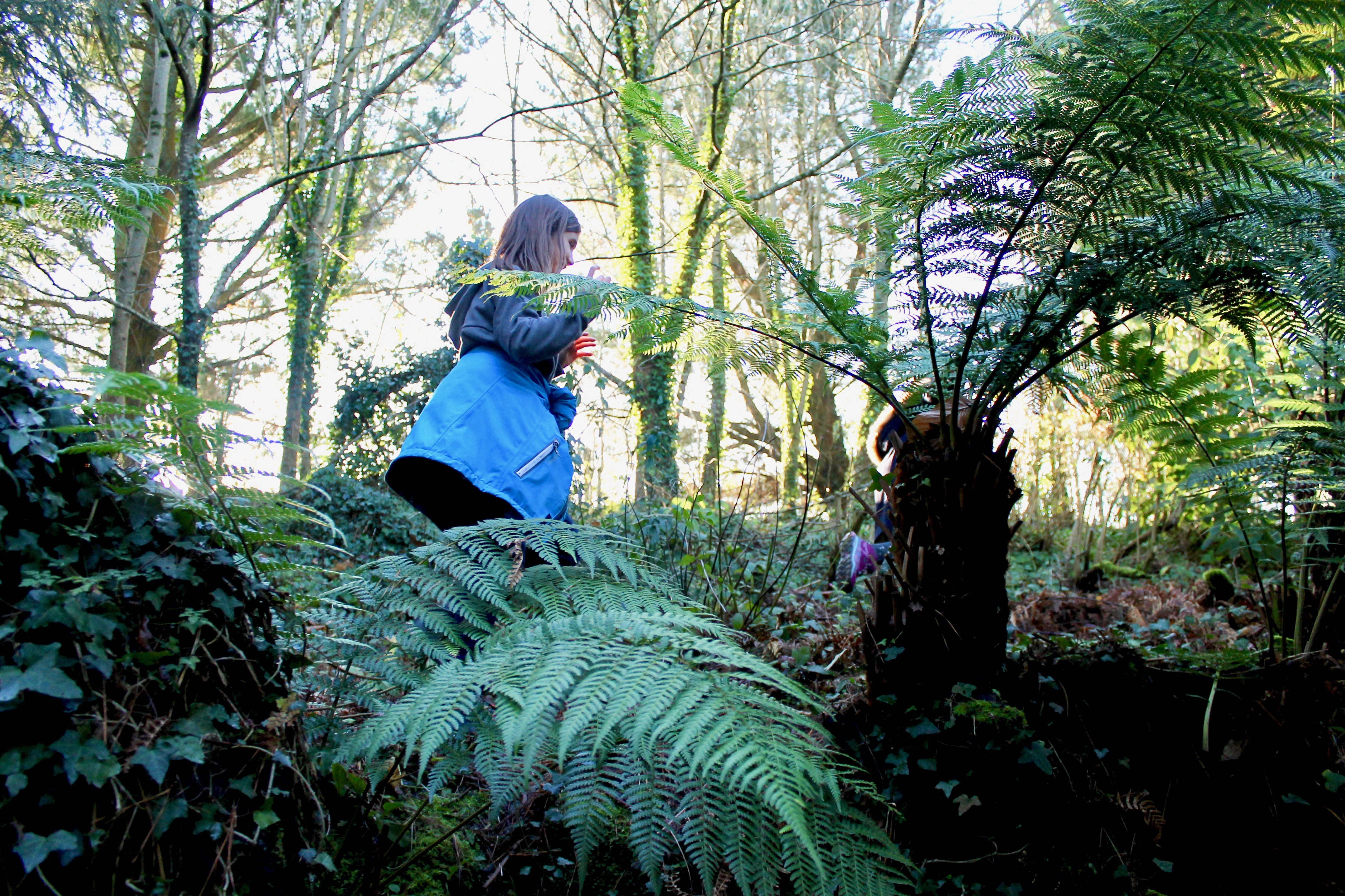 Keen waterproof kids' boots lis sis landscape big sis through ferns