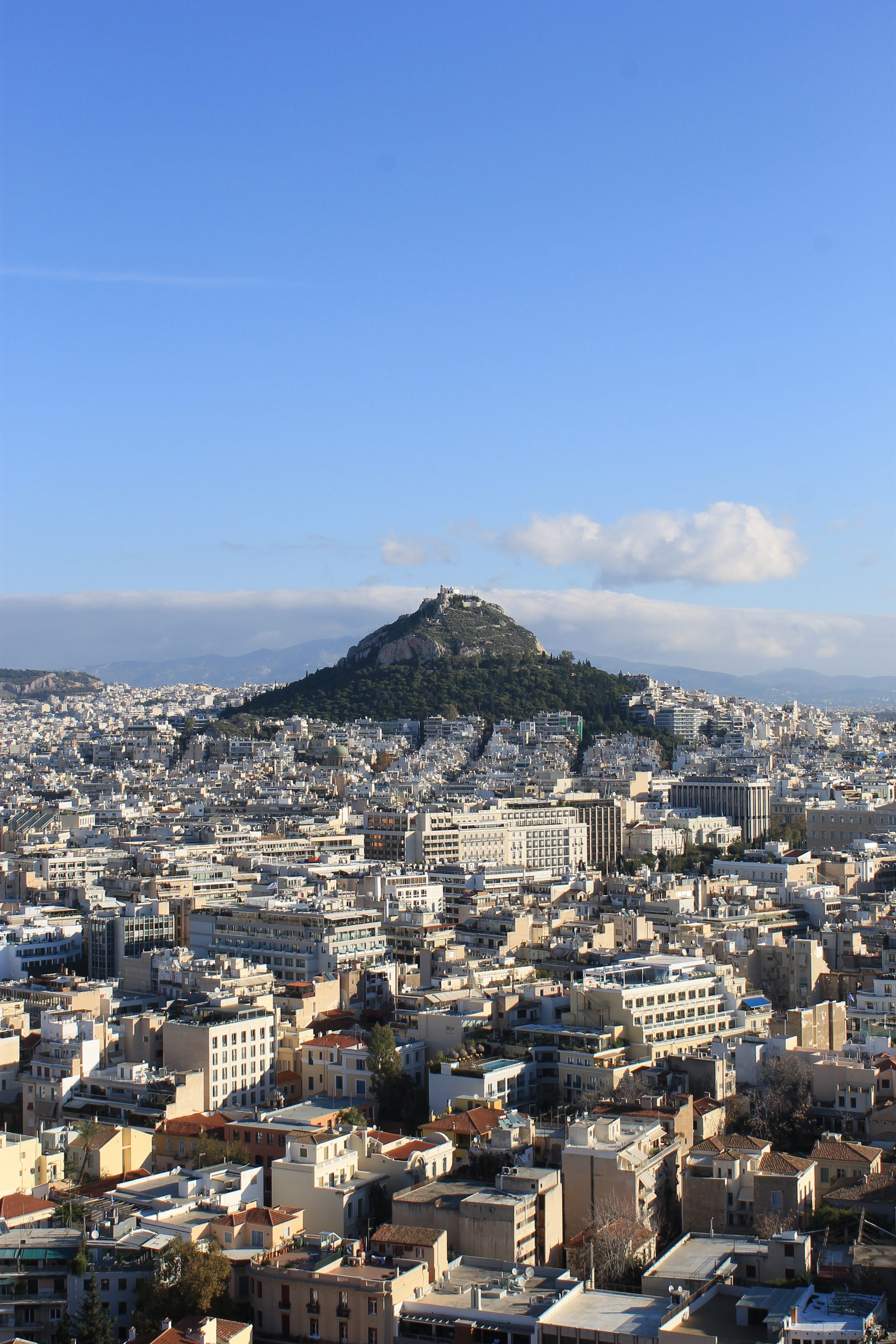 Visiting the Parthenon in Athens view from top vertical