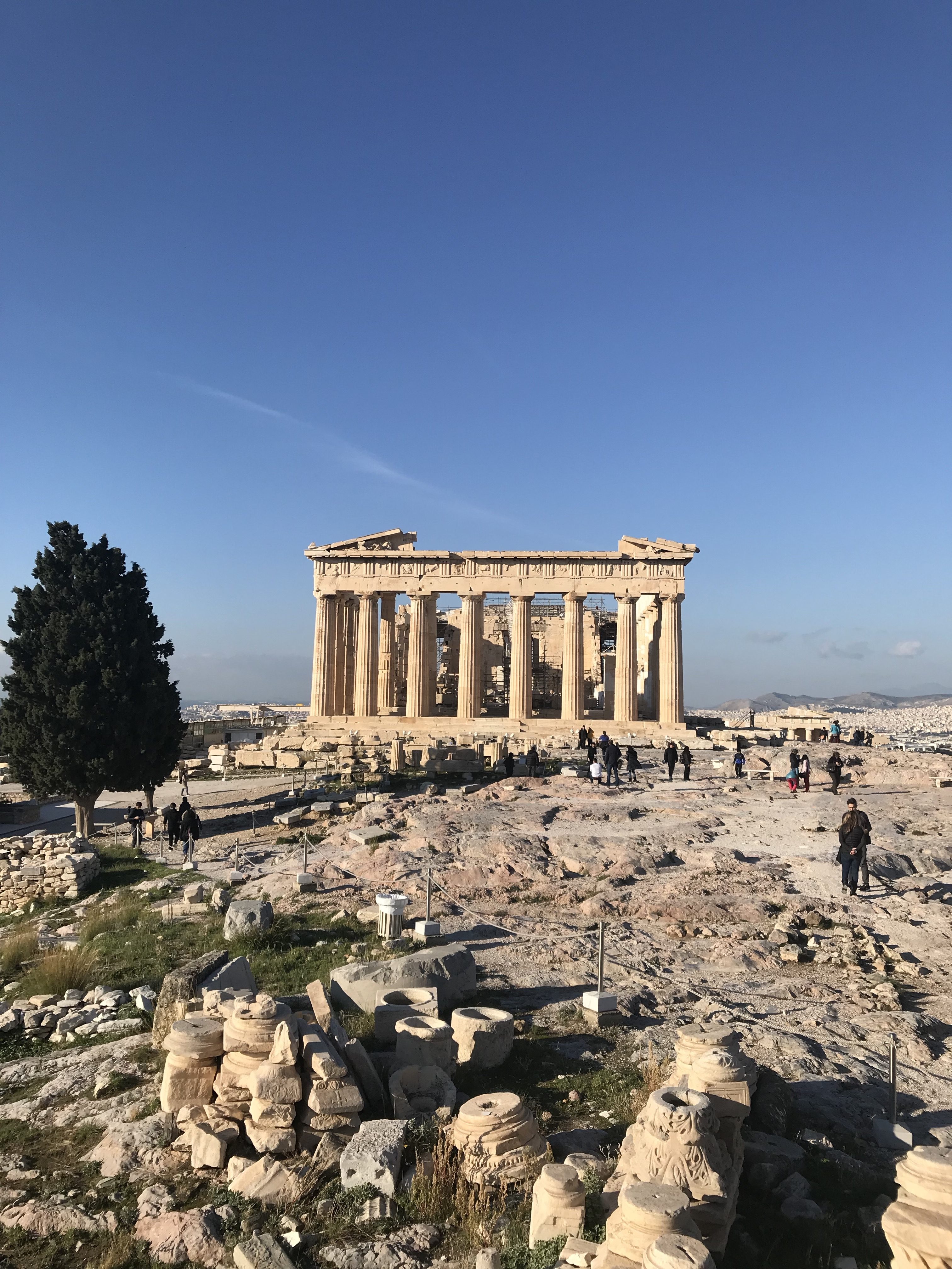 Visiting the Parthenon wide angle