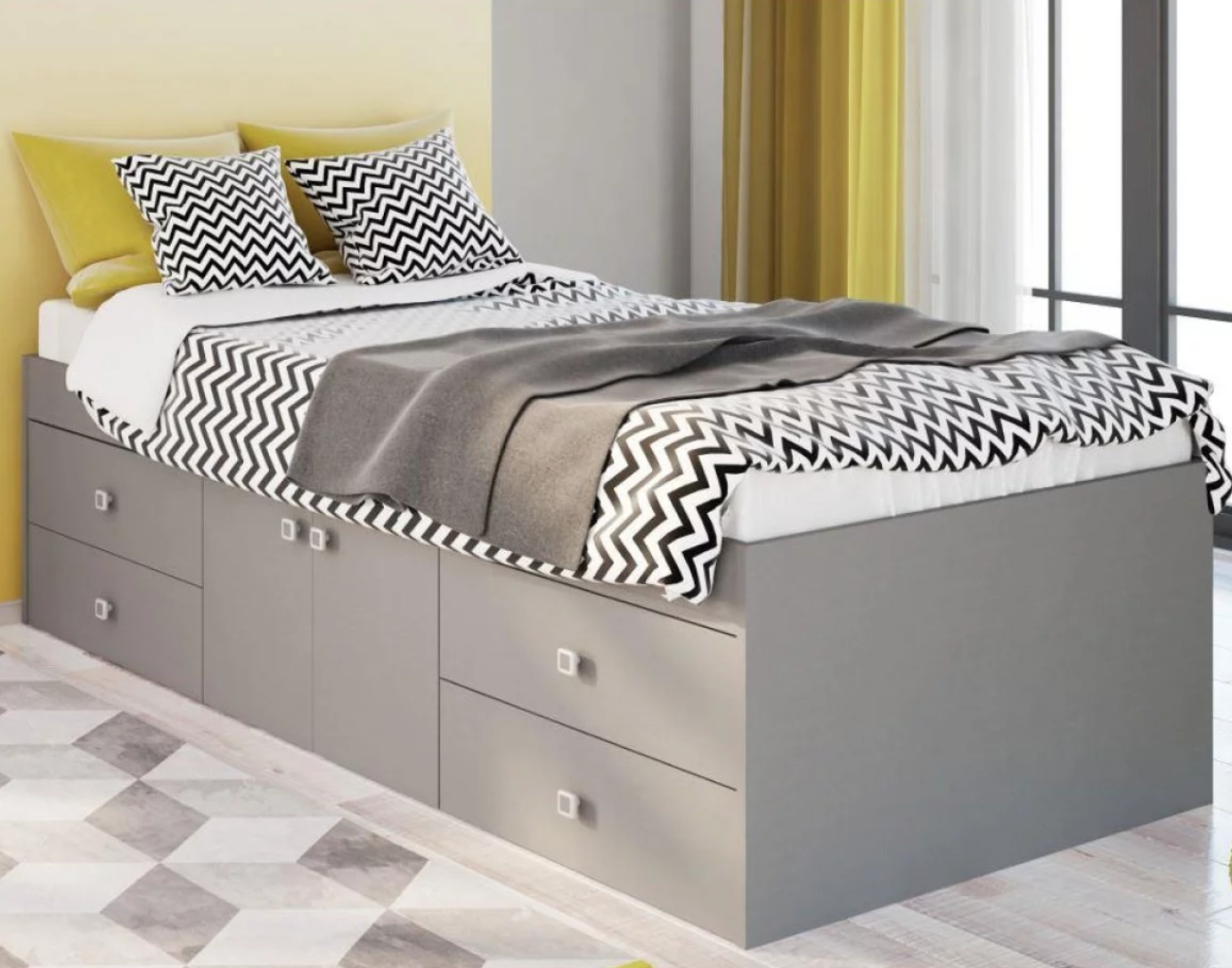 kids' bunk beds grey sleeper with drawers
