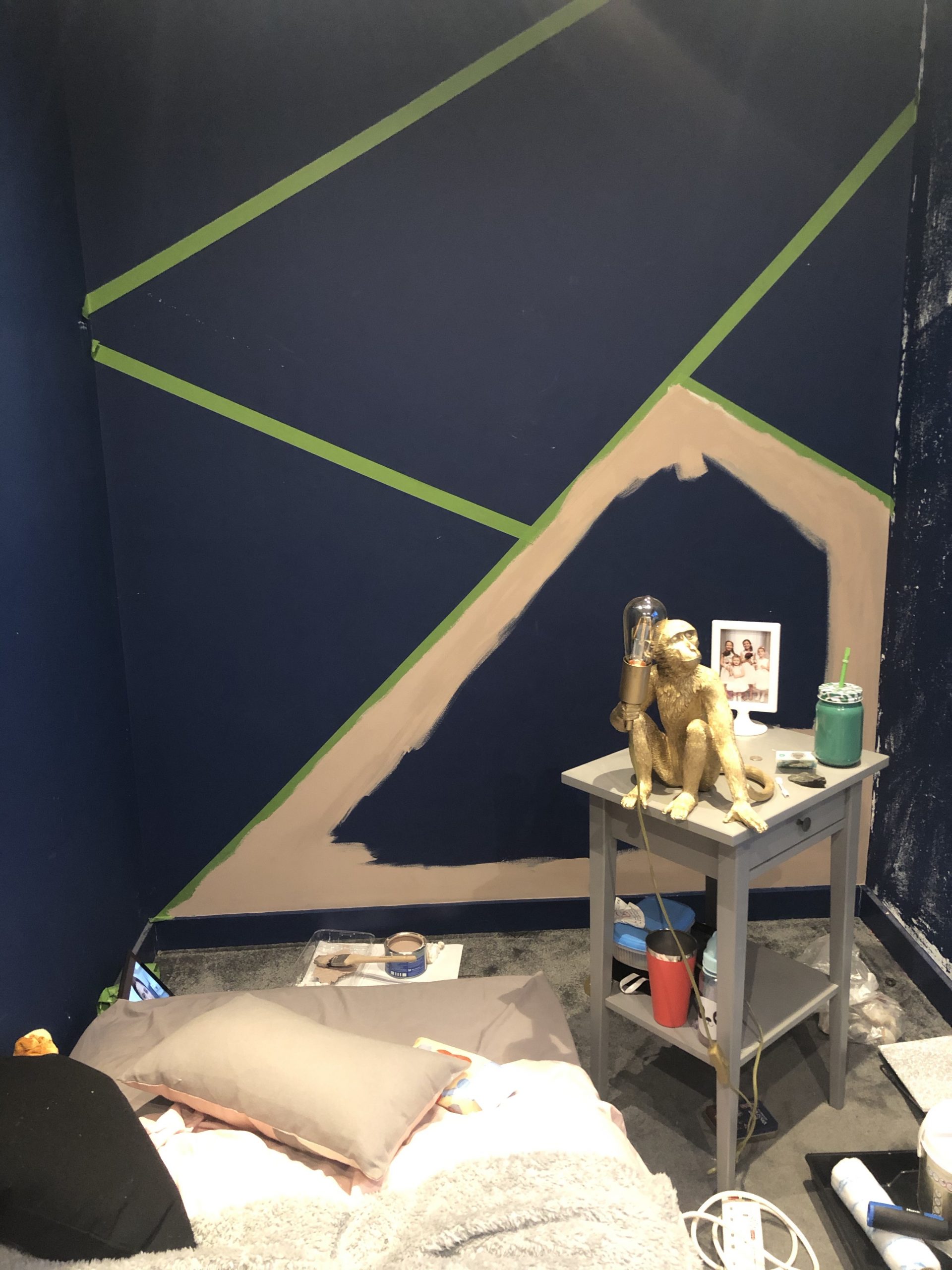 transitional pre-teen bedroom first paint section