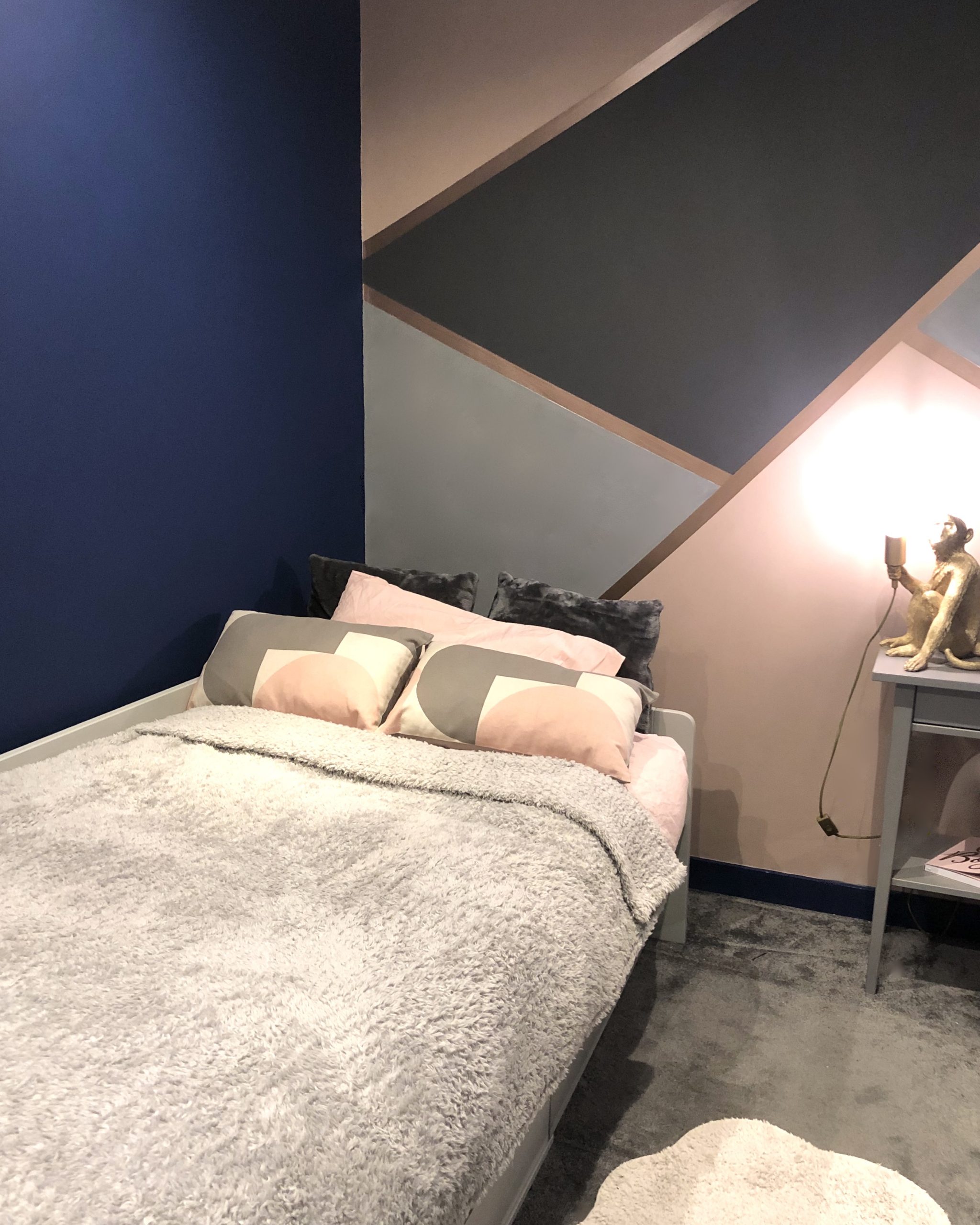 transitional pre-teen bedroom wide shot