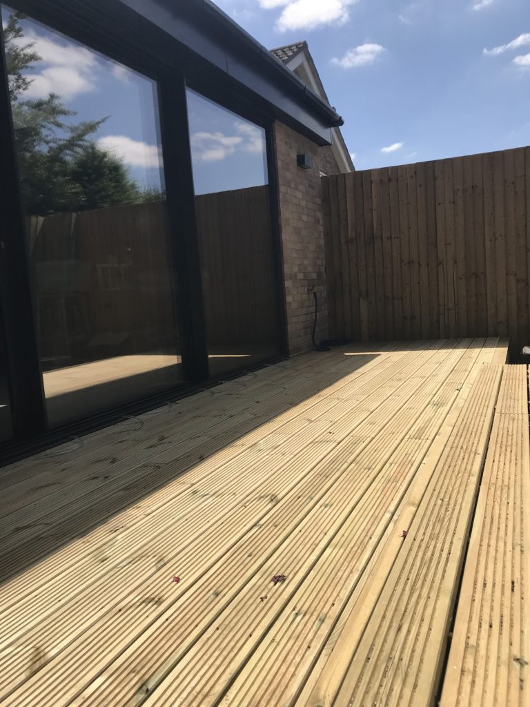 Garden renovation on a budget view back at sliding doors
