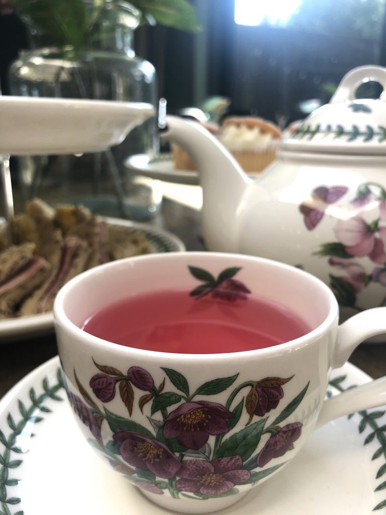 high tea at home close up of tea cup