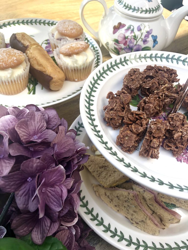 high tea at home - shot of pastries