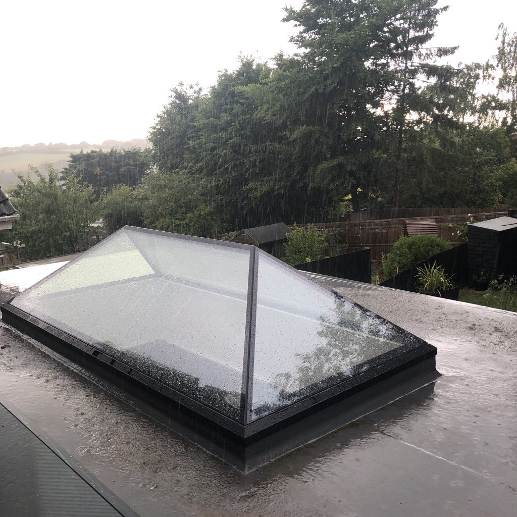 Different glazing options - roof pyramid from exterior