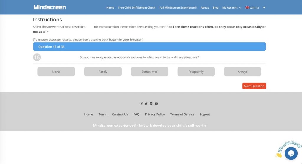 Confidence building course for children - sample question