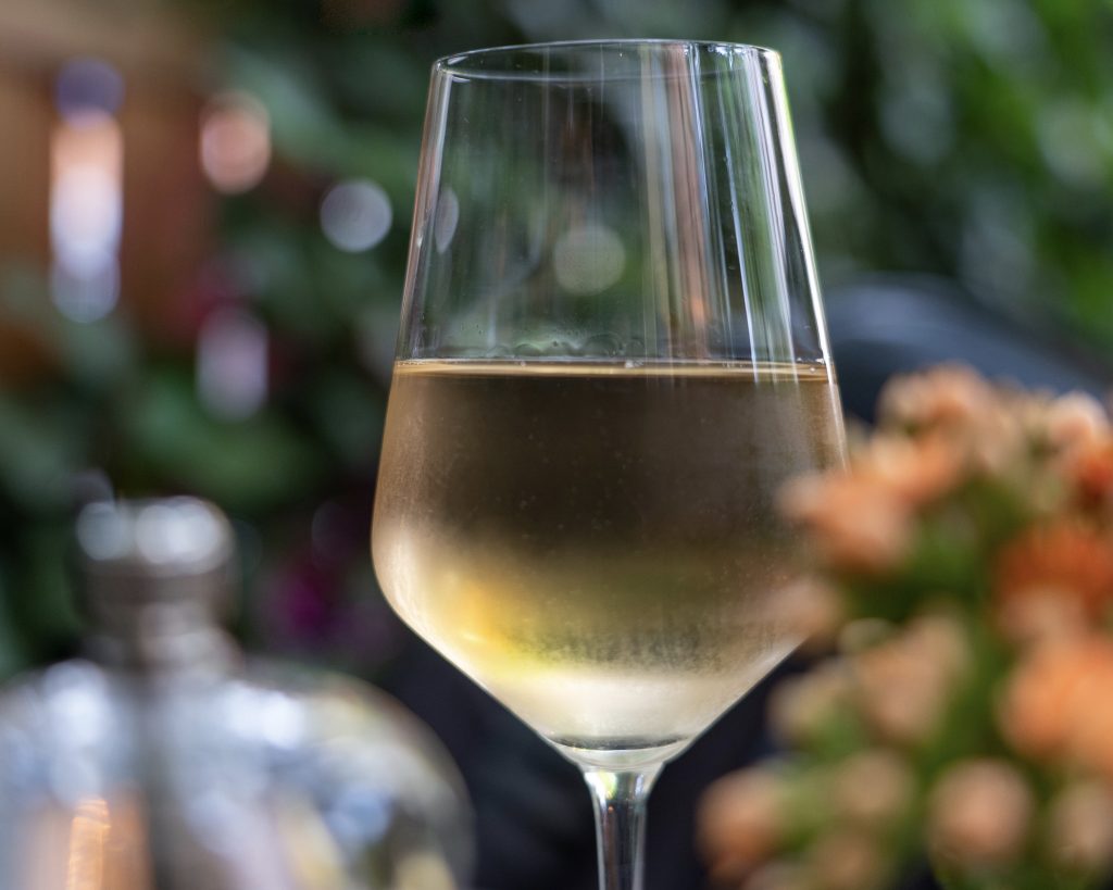 Italian white wines - picture of glass of wine