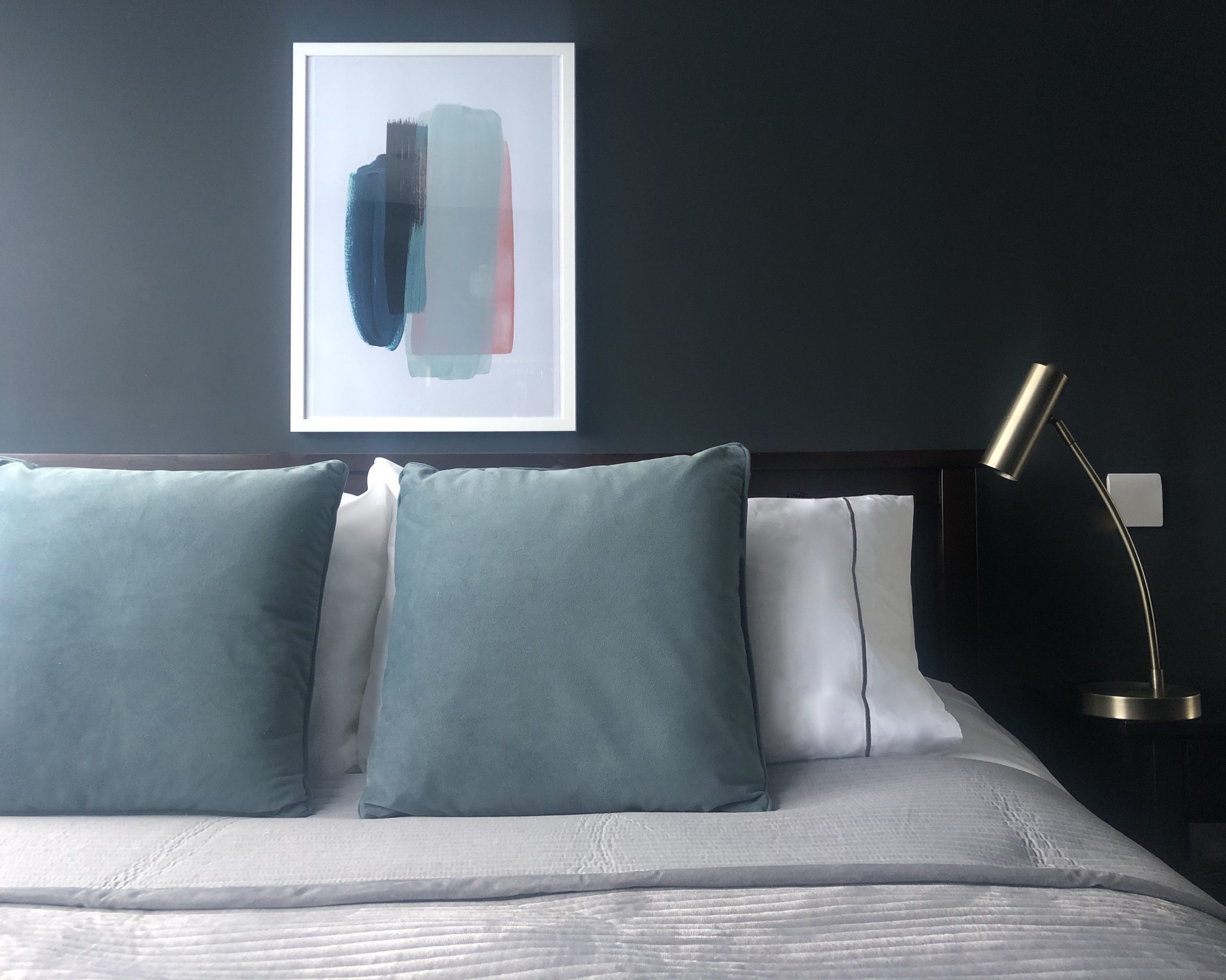 stylish bedroom on a budget - shot of bed linen
