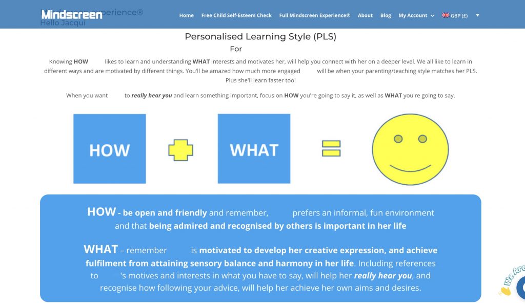 Improve your child's confidence - screenshot of PLS