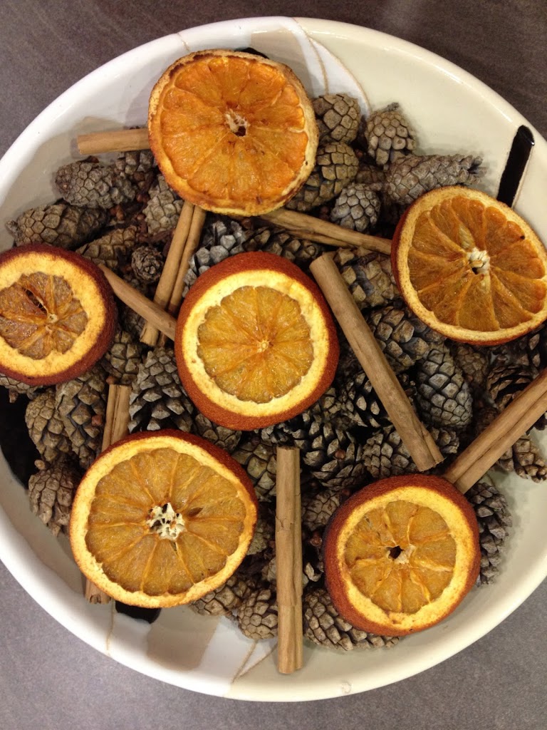 Kid's Christmas crafts with oven-dried orange slices
